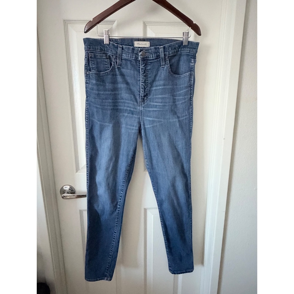 Madewell 10 High-Rise Skinny Jeans Size 32 Medium Wash Blue Denim Pants
